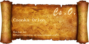 Csonka Orion névjegykártya